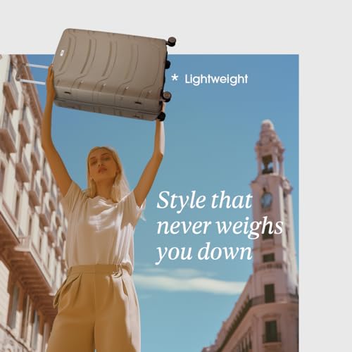 Image of Skybags Cabin Curve Set of 3 Hard Luggage (+Medium+Large) | Polypropylene Luggage Trolley with 8 Spinner Wheels| Beige | Unisex - 76 Cm