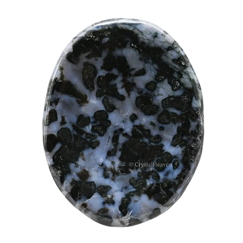 Image of Certified Indigo Gabbro Crystal Thumb Worry Pebbles Stones for Anxiety Stress Relief Massage - AAA Grade Original Healing Gemstone Agate Rubbing Stone for Yoga Meditation Spiritual Reiki Feng Shui