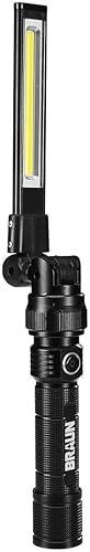 Braun - Luz de trabajo de barra delgada plegable magnética recargable de mano con 500 lúmenes LED recargable