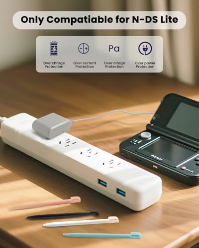 Image of DS Lite Charger Kit Compatible with DS Lite 100-240V Wall Plug Adapter with 4 Stylus Pen for DS Lite