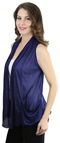 Image of ToBeInStyle Womens Open Front Casual Shrug Lightweight Layering Cardigan Sleeveless or Short Sleeve