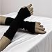 Inpunktoo Goth Knitted Long Arm Warmers Y2k Fingerless Punk Grunge Half Finger Emo Thumb Hole Sleeve Rave Fashion Forearm Sleeves Winter Warm Outdoor Knit Arm Cover Women, Solid Black