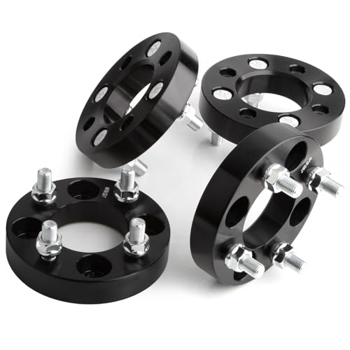 JiiinMiiin 4X4 1(25mm) Golf Cart Wheel Spacers Adapters with Hub bore 68mm Fits for EZ GO EZGO Club Car Thick 4x101.6mm 1/2 x20 Studs Black 4PCS