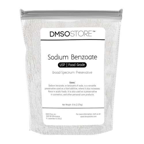 Sodium Benzoate Powder: Versatile Preservative for Food, Cosmetics, and More! Enhance Shelf Life, Food Grade, Ensure Freshness, and Safeguard Quality - DIY Projects and Professional Use! - 5lb