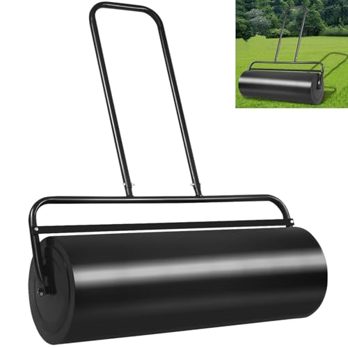 GiantexUK 48L/63L Garden Lawn Roller, Water/Sand Filled Lawn leveller with Scraper Drum & Removable...