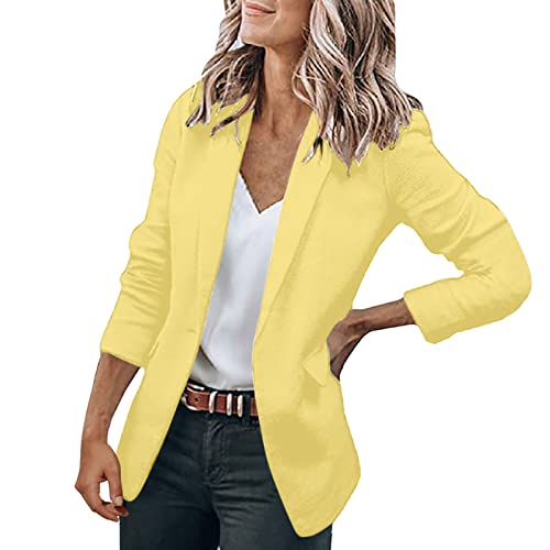 Blazer Damen Sommer Einfarbig Business Retro Jacke Büro Office Sportlich...