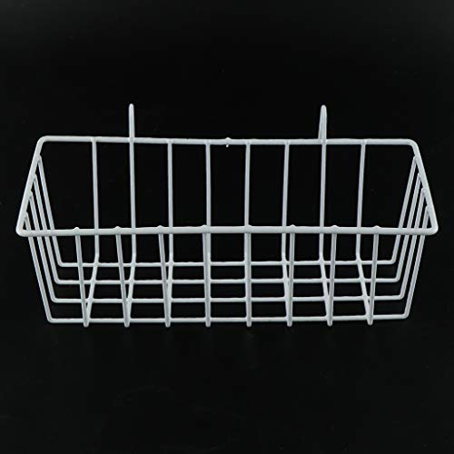 Cesta de metal para colgar de hierro para decoración de pared, color negro y blanco Cover