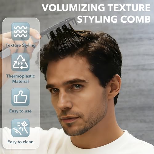Peine de textura Demarzily para hombre gris miniatura 6