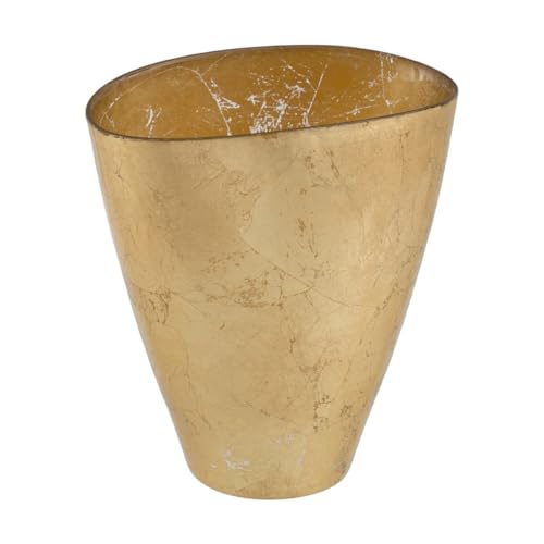 Centro de mesa dorado de vidrio de 23,5 x 14 cm para decoración