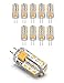 Ampoule LED G4 12V,Blanc froid 6000k,Non dimmable 2W Equivalent 15-20W Halogène Lampe,140LM,Pas de Scintillement Économie D'énergie Lumière,Pour Hotte de cuisine,Lot de 10