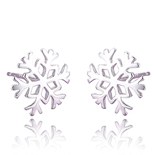 Preisvergleich Produktbild Eleery Damen 925 Sterling Ohrstecker schneeflocke design Weihnachten ohrring (Silber)