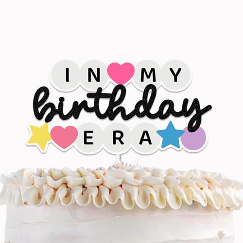 In My Birthday Era Cake Topper for Singer Birthday Party Decorations Music Fan Friendship Bracelet Decor