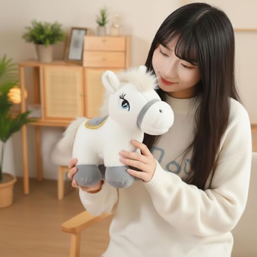 Image of Tickles Pony Horse Soft Stuffed Plush Animal Toy for Kids Boys & Girls Birthday Gift (Color: White, Size: 35 cm)