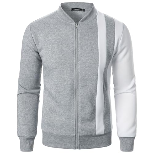 Mens Lightweight Stand Collar Sweatshirts for Men Casual Zip Up Western Hoodies Color Block Fall Tops Backwoods Y2K3