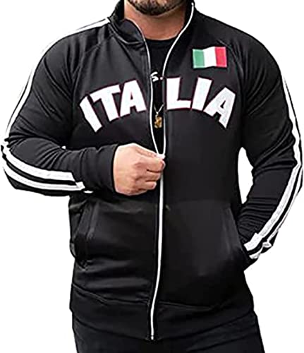 Fashion Hyped Italians Italia Track Jacket - Mens Black Italian