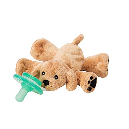 Image of Nookums Paci-Plushies Buddies - Retriever Pacifier Holder - Adapts to Name Brand Pacifiers, Suitable for All Ages, Plush Toy Includes Detachable Pacifier