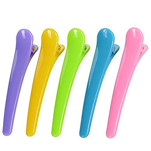 10 Pieces Colorful Plastic Duck Teeth Bows Hair Clips(color by random)
