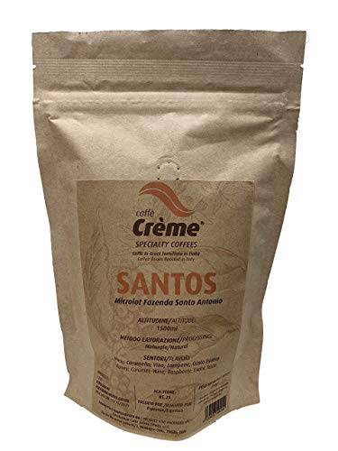 Specialty Coffee Caffè Crème - SANTOS Microlot Fazenda Santo Antonio - 100% Arabica - Tostado: Espresso - 250 g de granos de café