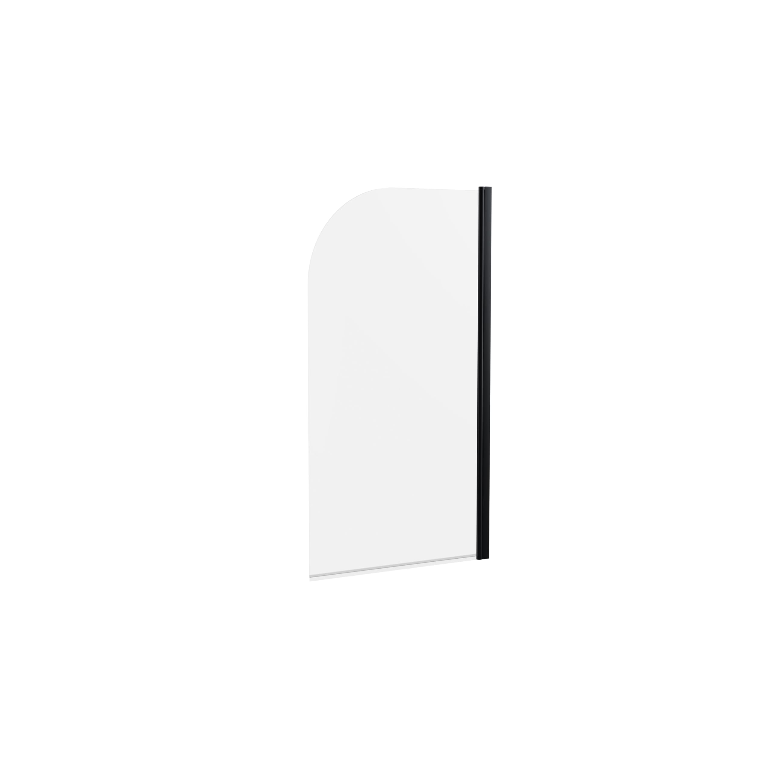 Black 6mm Toughened Safety Glass Straight Reversible Bath Screen