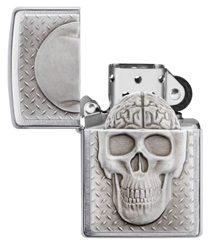 Encendedor Zippo Skull con diseño Chrome miniatura 4