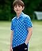 Damipow Boys Golf Shirt Moisture Wicking Youth Polo Shirts Quick Dry Kid Collared Shirt,Blue Men,12 Years