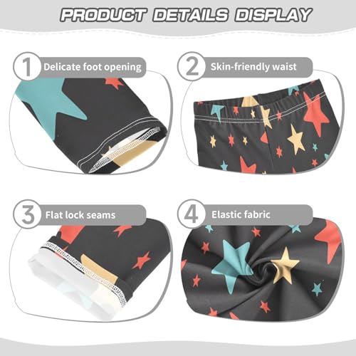 Bolaz Toddler Girls Leggings Printed Yoga Pants Leggings Red Yellow Stars for Kids3