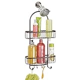 mDesign Bathroom Shower Caddy for Shampoo, Conditioner, Soap - Extra Large, Bronze