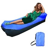 silla playa hinchable 【Fácil de usar】 No requiere bomba de aire. Los sofás inflables son fáciles de instalar. Todo lo que tienes que hacer es agarrar el sillón reclinable inflable y moverlo rápidamente en una dirección o correr contra el viento para dejar entrar el aire y cerrar tu hamaca. El sofá puede permanecer en el aire hasta 6-8 horas.