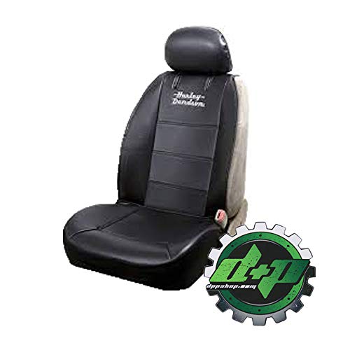 Diesel Power Plus Harley Davidson Word wrap Black sideless Embroidered seat Cover Vinyl HD Bike