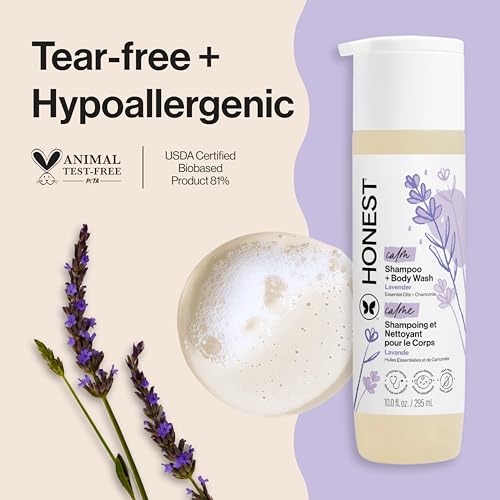 Image of The Honest Company 2-in-1 Baby Shampoo & Body Wash, Tear-Free, Hypoallergenic, Naturally Derived, Lavender Calm Scent, 10 fl oz