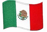 Mexico Flag Iron On Patch 2.95' x 1.89' - Embroidered Mexican Flag Applique - Iron On Sew On Patches for Clothing, Jeans, Backpacks, Clothes, Jackets