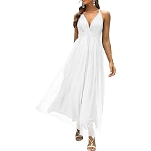 XXTAXN Women's Formal Sexy Mesh Wrap V Neck Sleeveless Spaghetti Strap Adjustable Wedding Guest Long Dress