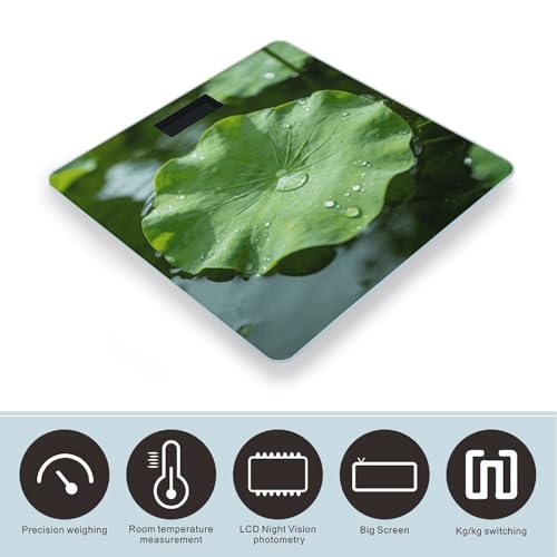 Báscula digital para baño hoja Lotus Verde 400lb miniatura 3