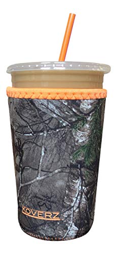 Image of Iced Coffee Sleeve, Insulated Neoprene Cup Sleeve, Fits a 24 Oz. Coffee Cup, Washable and Reusable, Iced Coffee Accessories, Medium Realtree Camo