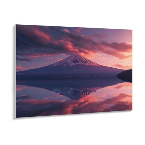 数字油絵 ラッセン 夕暮れ時に湖に映る富士山 デジタル油絵 数字キットによる絵画 DIY絵 手塗り 美しい日本の風景写真 魅惑的な色彩の風景 数字キット塗り絵 壁飾り ホーム オフィス装飾 数字塗り絵 手工芸 初心者 大人 子供 贈り物 50×40cm