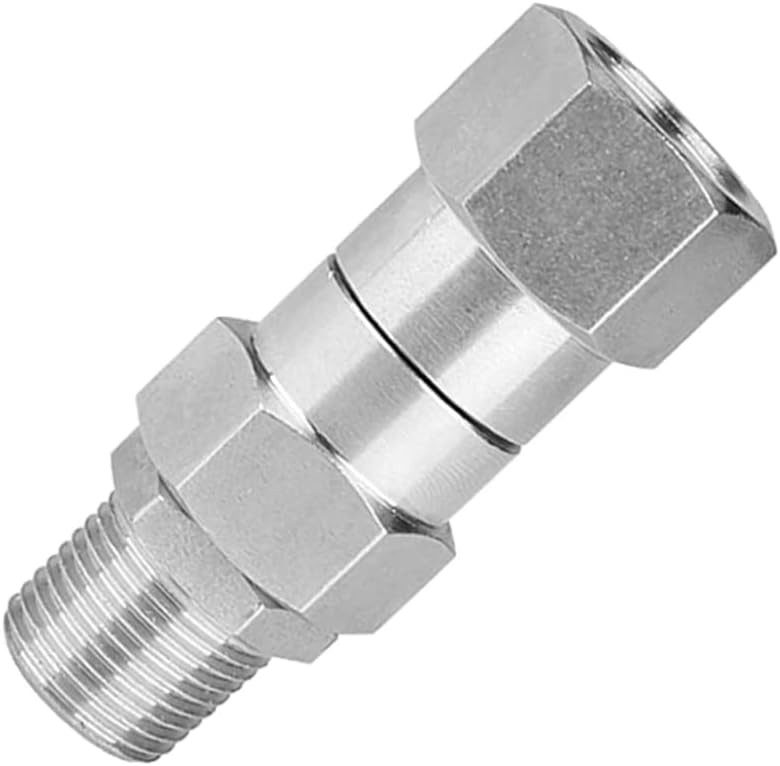 Stainless Steel High Pressure Washer Swivel Fitting 3/8" NPT Thread 360 Degree Rotation Eliminates Twist and Kinks on The Job Stainless Steel high Pressure Washer, Rotary Joint, Stainless