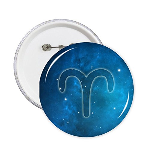 Lot De 5 Badges Zodiaque Vierge - Taille L 4.4 Cm, Design Starry Night, Anti-rayures