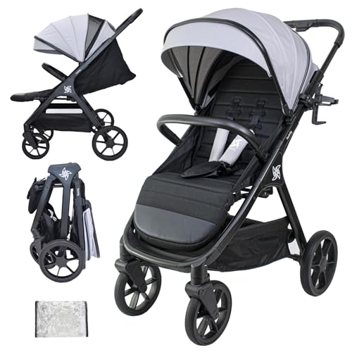 Imagen de Twinly Spacely Silla de Paseo Ligera hasta 22kg Carro Bebé Robusto con Ruedas Grandes Todoterreno