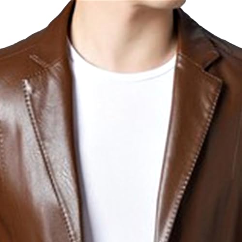 Men's Suit Soft Leather Jacket Autumn Winter Suede Suit Jackets Blazer PU Coat With Pockets Men2