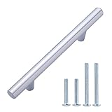 Centro del orificio: 8,89 cm AB1501-PC-10 Tirador de armario en forma de barra, tipo europeo, Cromo pulido (Polished Chrome), 14,93 cm de longitud (centro del orificio de 8,89 cm)
