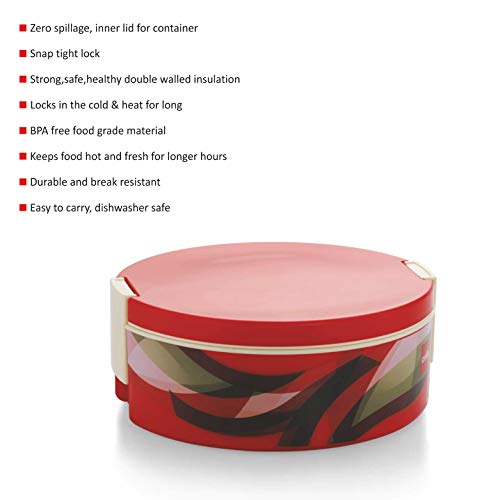 Image of CELLO Prisma Insulated Casserole - 1500ml, 1 Piece, Red, Plastic