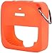 TXEsign Silicone Case Compatible with Bose SoundLink Micro Speaker, Soft Travel Carrying Case Protective Cover with Metal Hook for Bose SoundLink Micro Case (Orange)