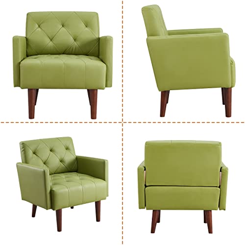Sillón moderno piel sintética verde menta miniatura 6