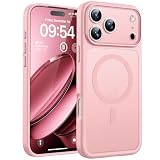 TOCOL Cover Magnetica per iPhone 17 Pro 6,3 Pollic, Compatibile con MagSafe, Anello Magnetico Incorporato, Protezione Fotocamera Integrata, Custodia Antiurto Traslucida Opaca, Rosa