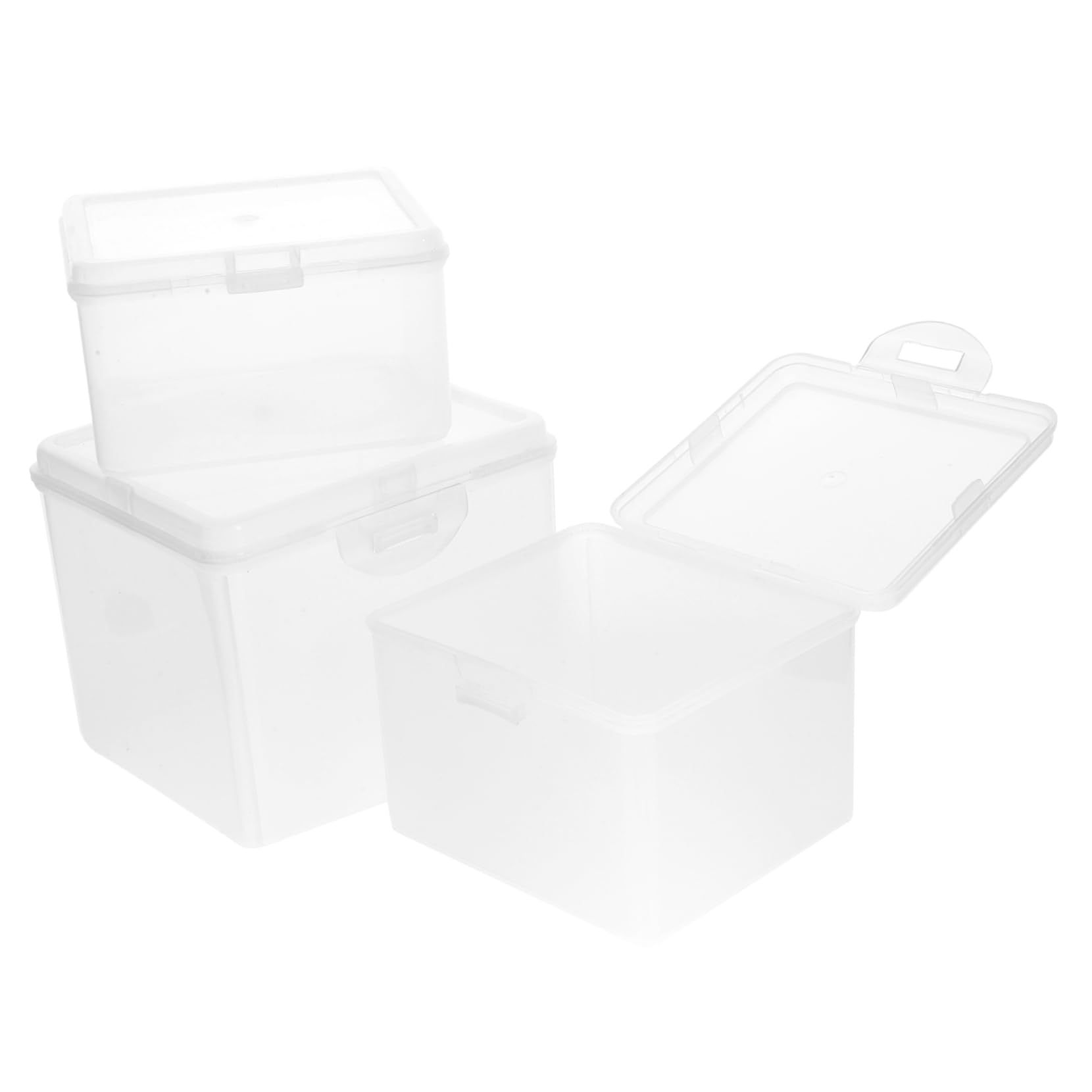 SOESFOUFU 3pcs Craft Paper Organizer Box Storage Bin Diy Scrapbook Paper Holder File Boxes Lids for Desktop