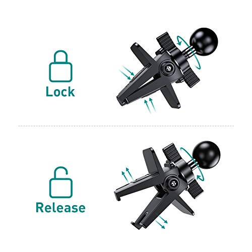 Image of VICSEED Air Vent Clip for Car Mount, Twist-Lock Anti-Shake Vent Grip, 17mm (0.67inch) Ball Head Universal for Most Phone Mount for Car (Pack of 2)