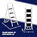 Delxo 4 Step Alloy Steel Folding Stool Portable Ladder with Hand Grip and Secure Locking Mechanism for Indoor or Outdoor Use, White