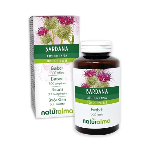 Bardana (Arctium lappa) raíces Naturalma - 150 g - 300 comprimidos - Complemento alimenticio - Natural y Vegano