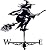 Alnicov Witch Metal Weathervane,Stainless Steel Weather Vane with Roof Mount Roof Garden Decorations for Outdoor Farm Yard Garden Gazebo