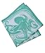 Octopus Bandana, Mint Green, Hand Printed Handkerchief, 100% Cotton, Hair Scarf, 22